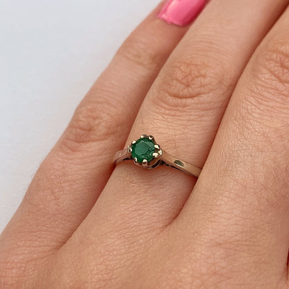 1982 Vintage Emerald Solitaire Ring