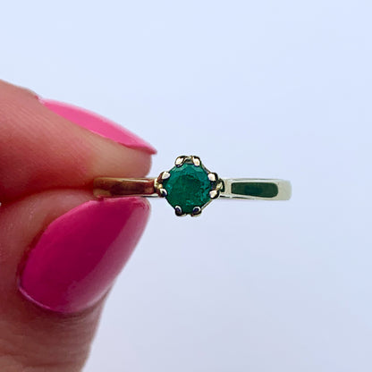 1982 Vintage Emerald Solitaire Ring