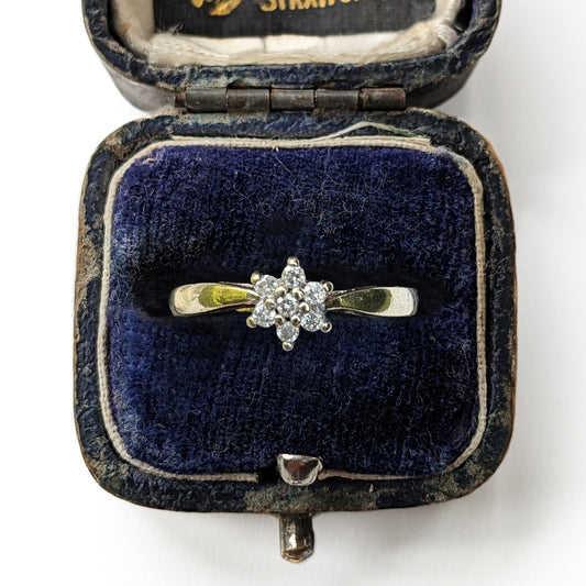 Vintage Diamond Floral Cluster Ring