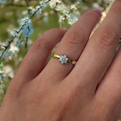 Vintage Diamond Floral Cluster Ring