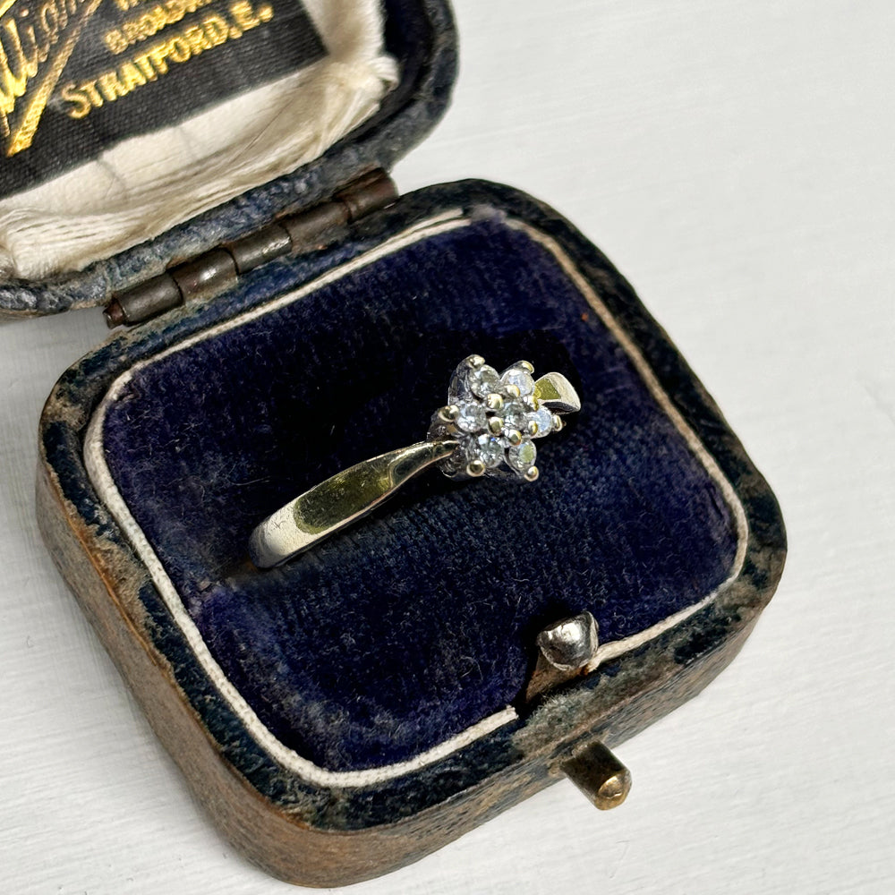 Vintage Diamond Floral Cluster Ring