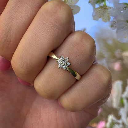 Vintage Diamond Floral Cluster Ring