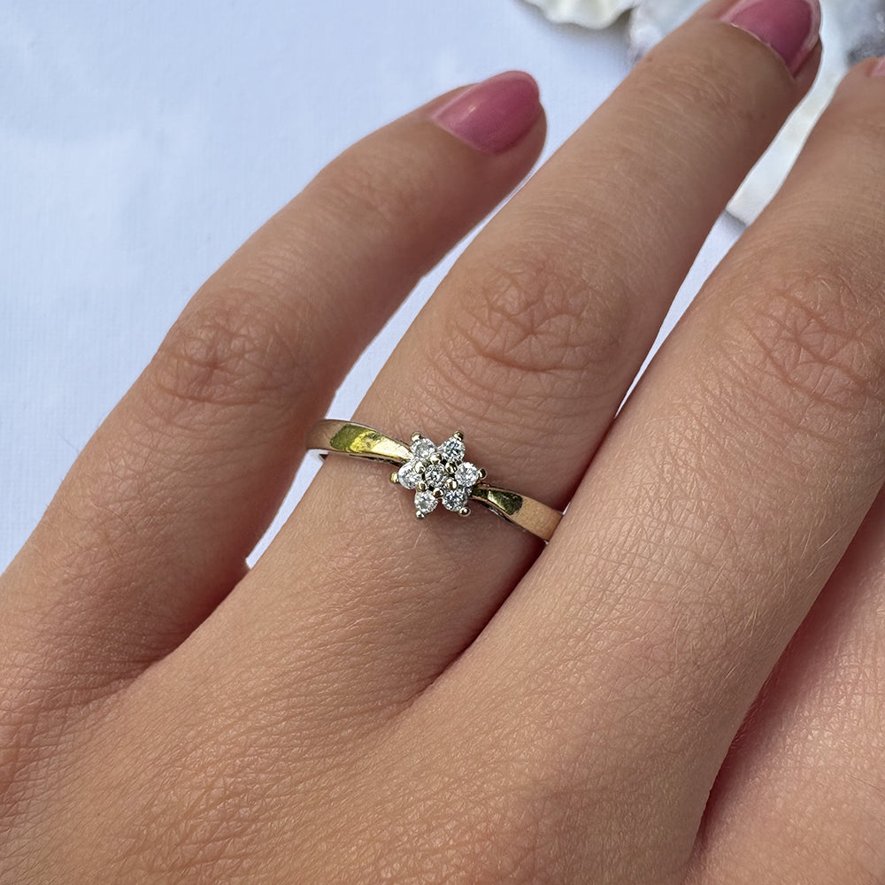 Vintage Diamond Floral Cluster Ring