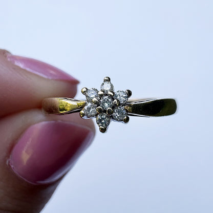 Vintage Diamond Floral Cluster Ring