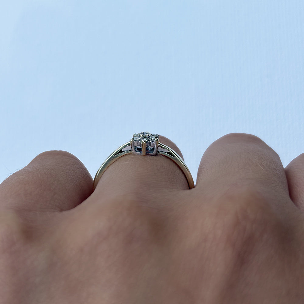 Vintage Diamond Floral Cluster Ring