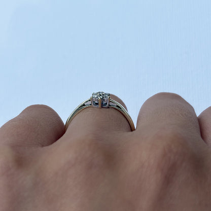 Vintage Diamond Floral Cluster Ring