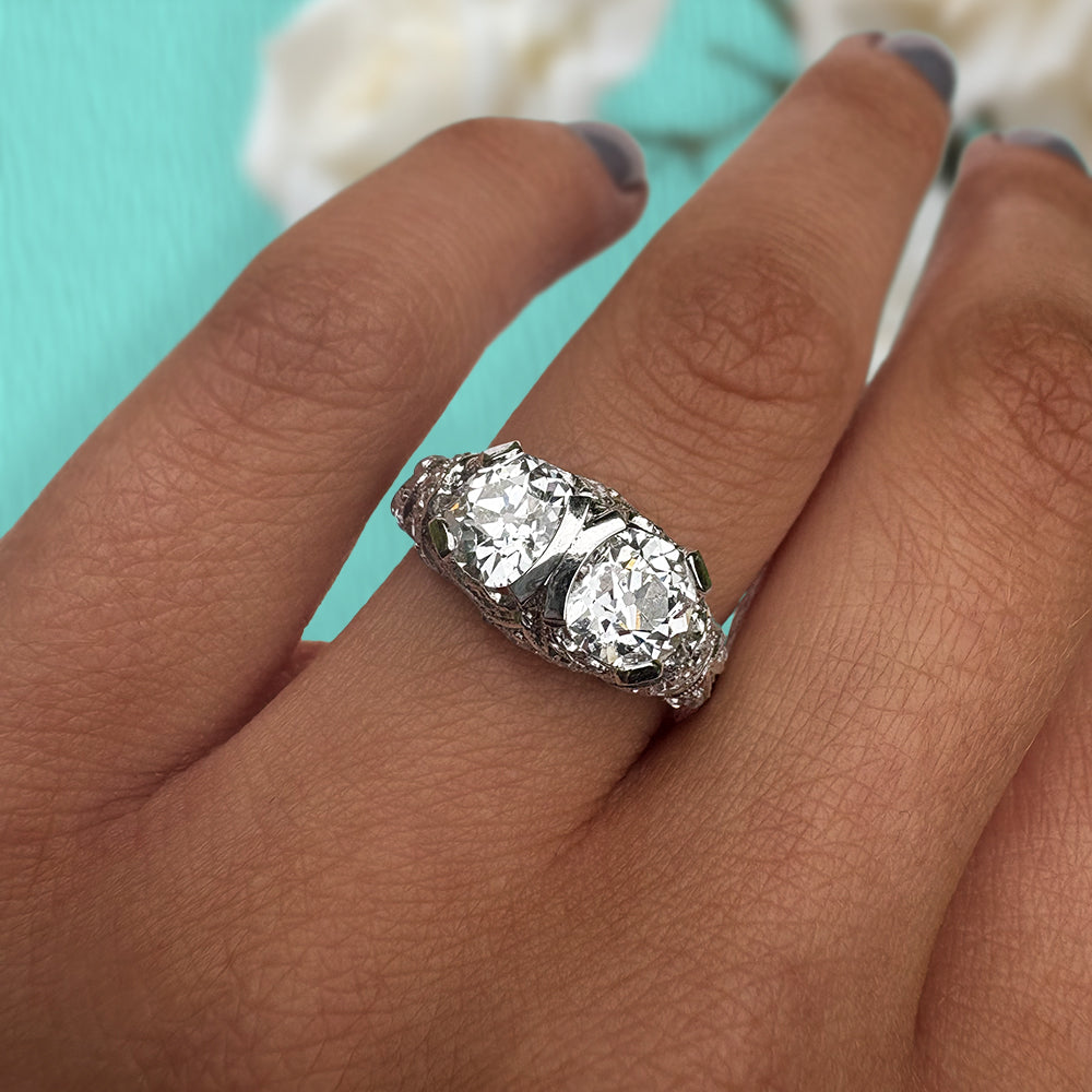 Tiffany & Co Vintage 2ct Old Cut Diamond Platinum Ring