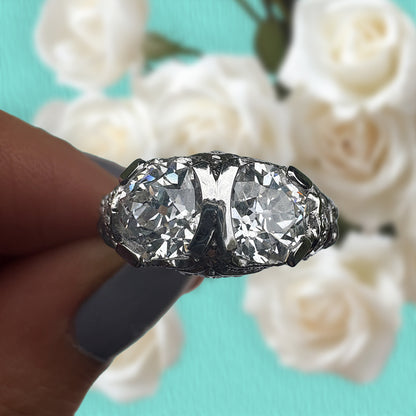Tiffany & Co Vintage 2ct Old Cut Diamond Platinum Ring