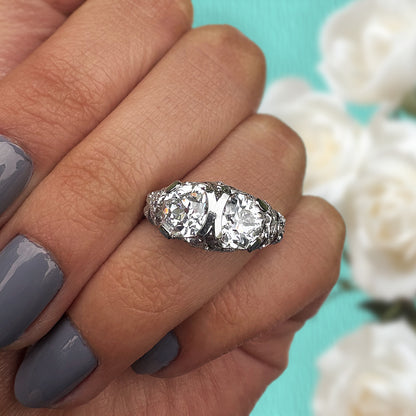 Tiffany & Co Vintage 2ct Old Cut Diamond Platinum Ring
