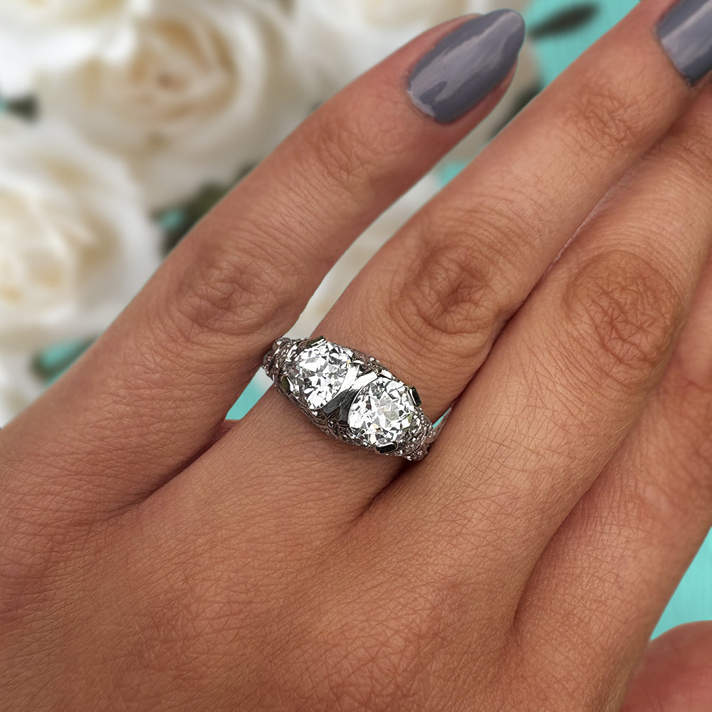 Tiffany & Co Vintage 2ct Old Cut Diamond Platinum Ring