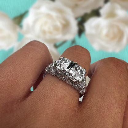 Tiffany & Co Vintage 2ct Old Cut Diamond Platinum Ring