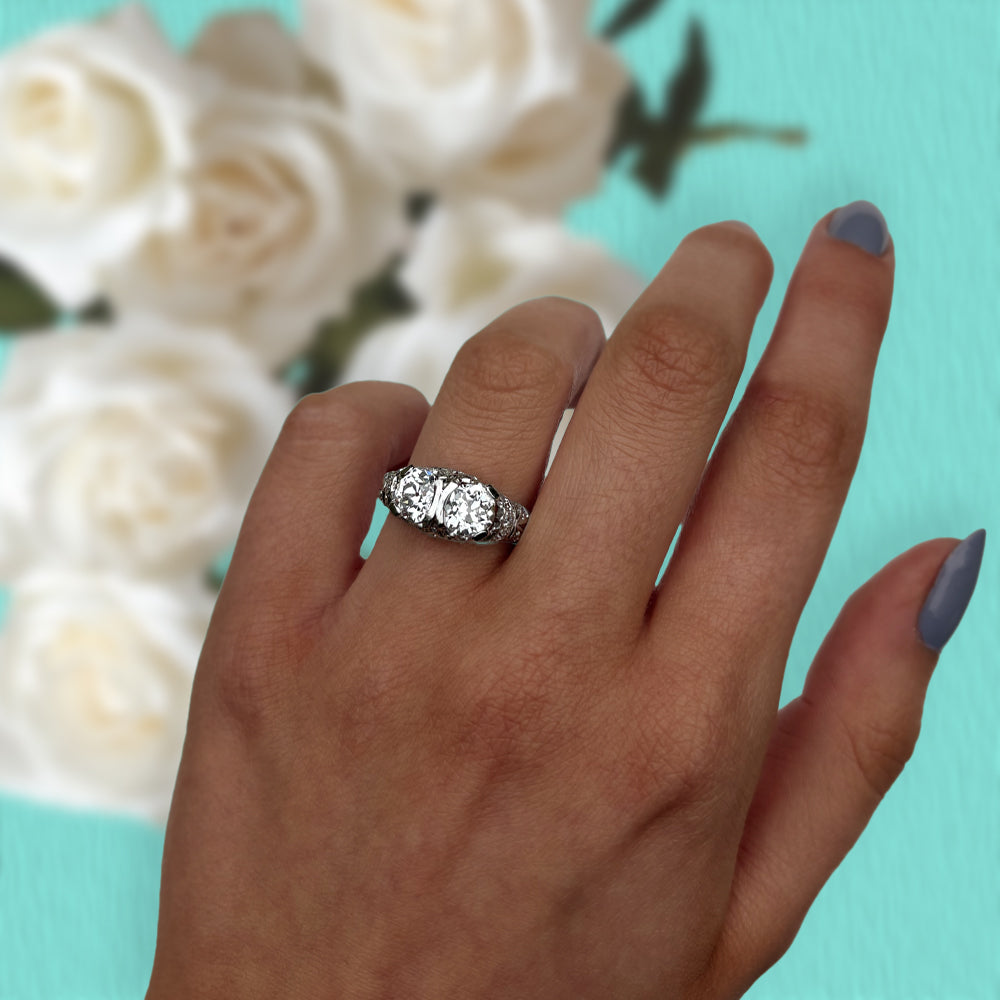 Tiffany & Co Vintage 2ct Old Cut Diamond Platinum Ring