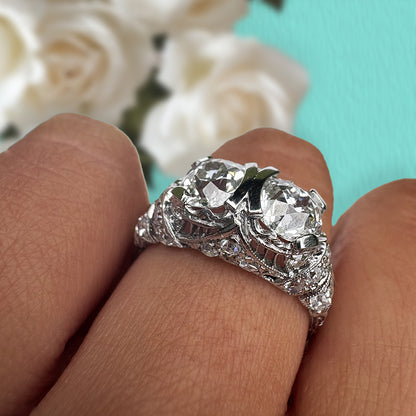 Tiffany & Co Vintage 2ct Old Cut Diamond Platinum Ring