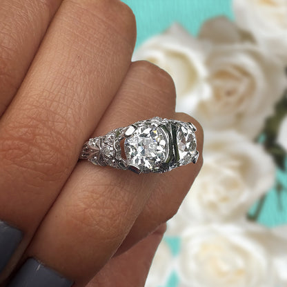 Tiffany & Co Vintage 2ct Old Cut Diamond Platinum Ring