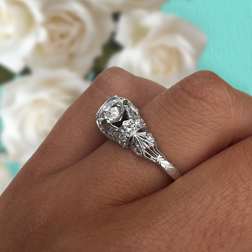 Tiffany & Co Vintage 2ct Old Cut Diamond Platinum Ring