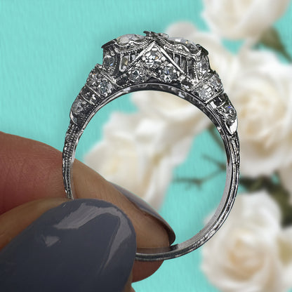 Tiffany & Co Vintage 2ct Old Cut Diamond Platinum Ring