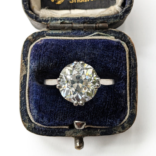 Antique 2.57ct Old European Cut Diamond Solitaire Ring