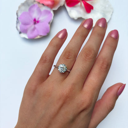 Antique 2.57ct Old European Cut Diamond Solitaire Ring