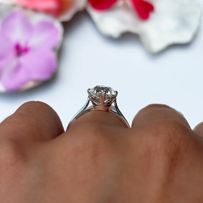 Antique 2.57ct Old European Cut Diamond Solitaire Ring