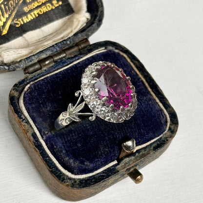 Vintage Amethyst & Diamond Cluster Ring