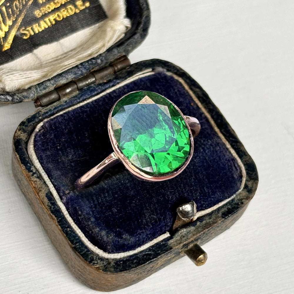 Antique 1817 Oval Cut 6.15ct Emerald Ring