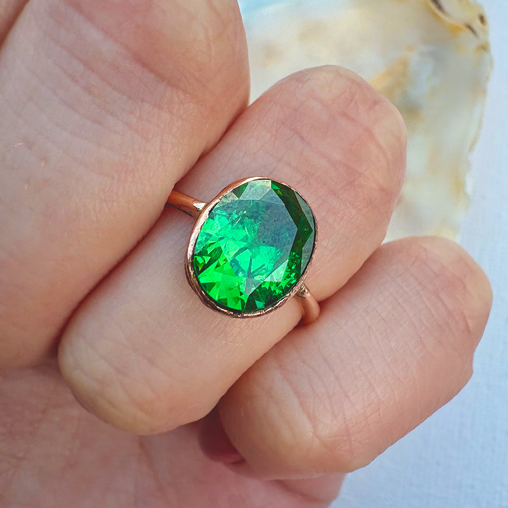 Antique 1817 Oval Cut 6.15ct Emerald Ring