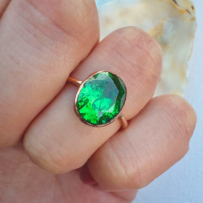 Antique 1817 Oval Cut 6.15ct Emerald Ring