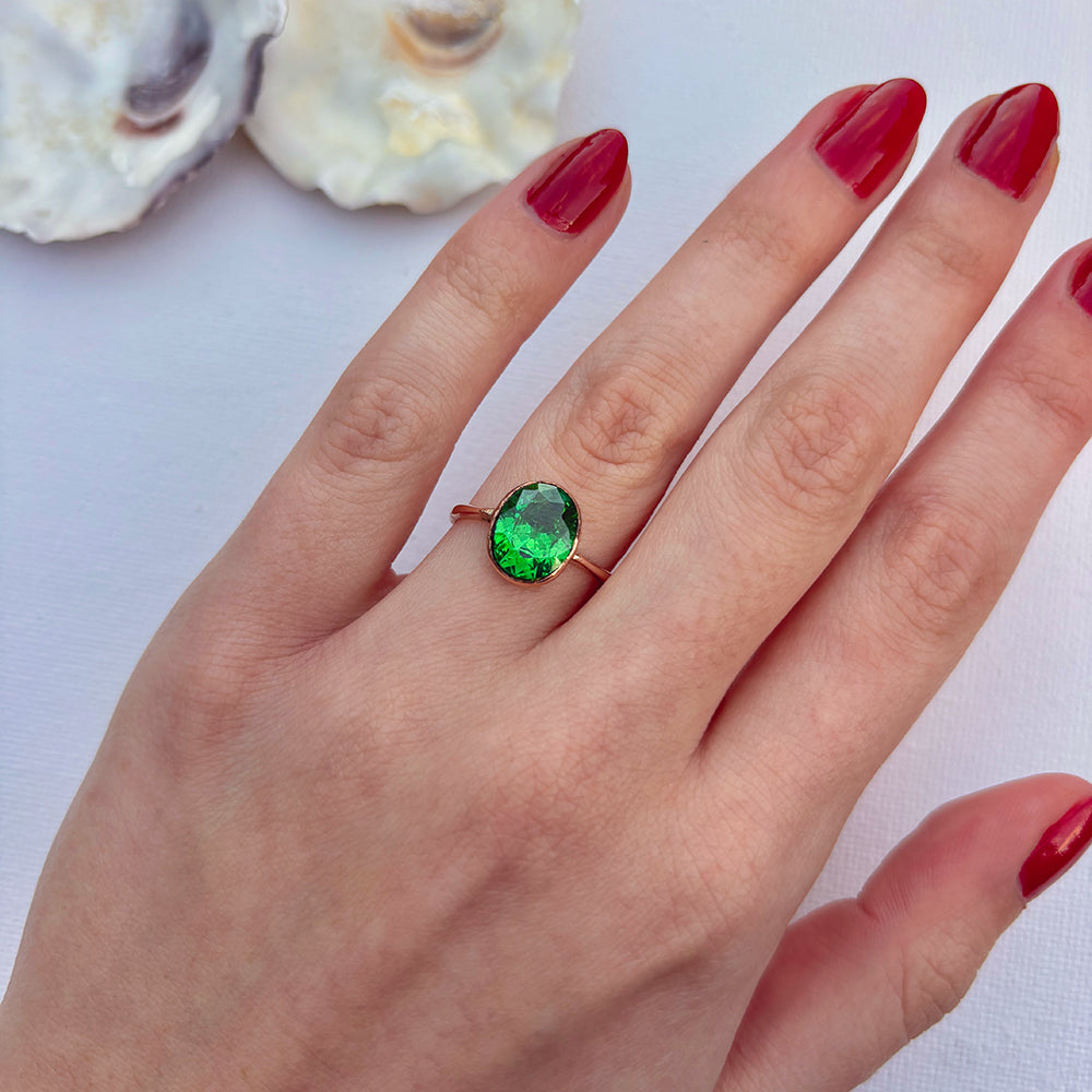 Antique 1817 Oval Cut 6.15ct Emerald Ring