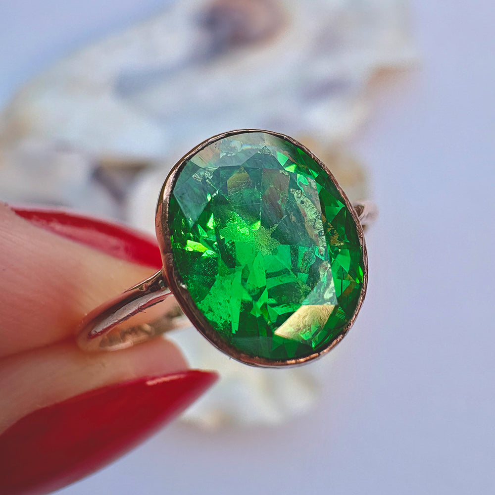 Antique 1817 Oval Cut 6.15ct Emerald Ring