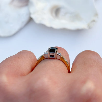 1999 Vintage Sapphire & Diamond Trilogy Ring