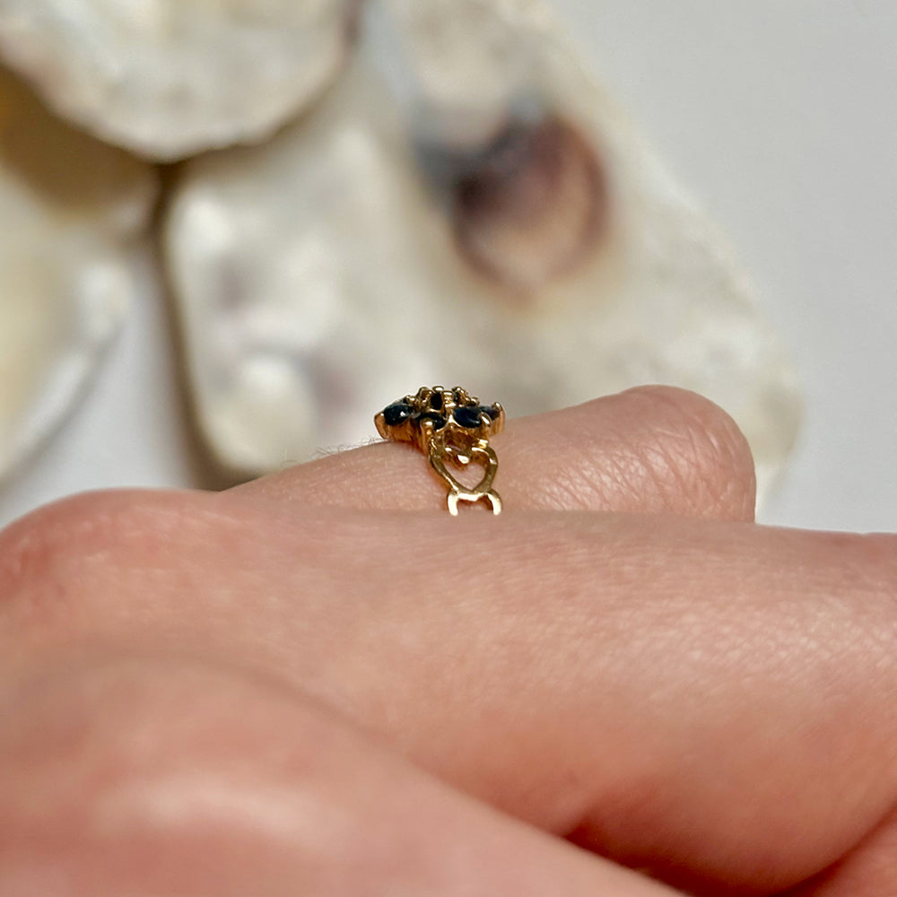 1981 Vintage Sapphire Floral Cluster Ring