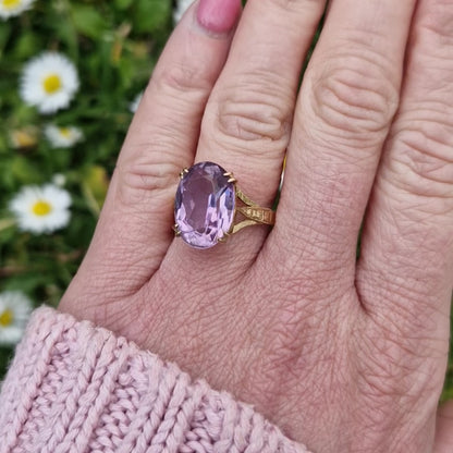 1963 Vintage Amethyst Solitaire Ring