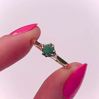 1982 Vintage Emerald Solitaire Ring