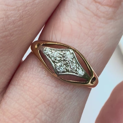 Antique Old European Cut Diamond Cluster Ring