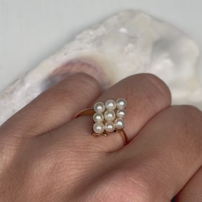 Vintage Pearl Cluster Ring