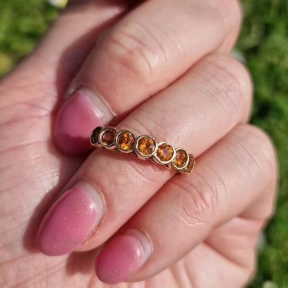 Golden Citrine Seven Stone Ring