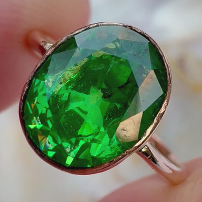 Antique 1817 Oval Cut 6.15ct Emerald Ring