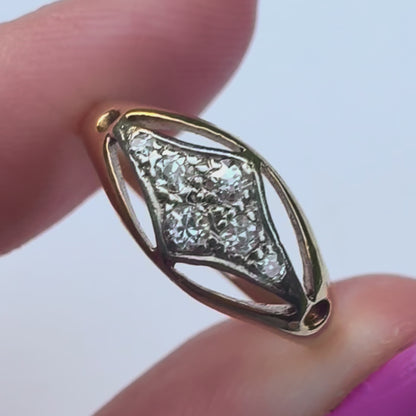 Antique Old European Cut Diamond Cluster Ring