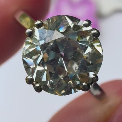 Antique 2.57ct Old European Cut Diamond Solitaire Ring