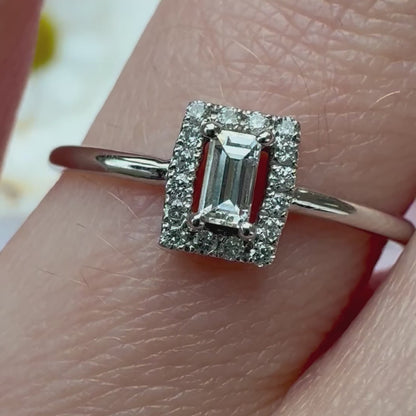 Vintage Baguette Diamond Cluster Ring