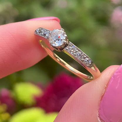 Antique Old European Cut Diamond Solitaire Ring