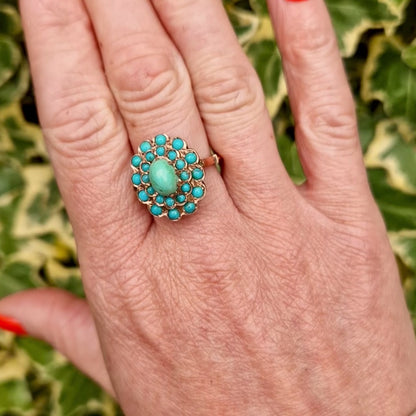 Vintage Turquoise Cluster Ring