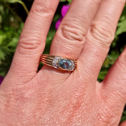 Vintage Topaz & Diamond Ring