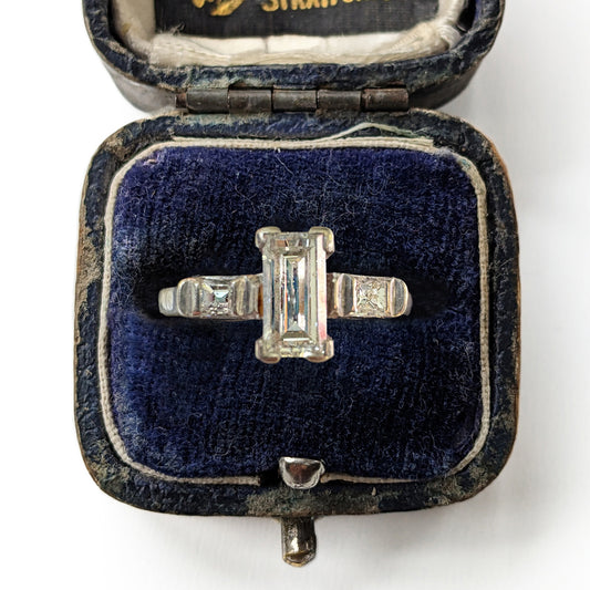 Vintage 18ct White Gold 0.55ct Baguette Diamond Ring