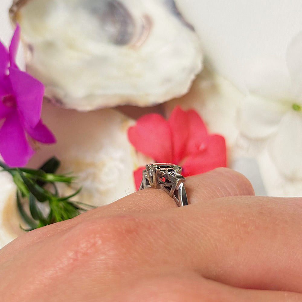 Vintage 18ct White Gold 0.55ct Baguette Diamond Ring