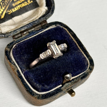 Vintage 18ct White Gold 0.55ct Baguette Diamond Ring