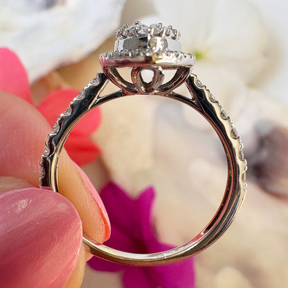 Vintage 18ct White Gold 0.95ct Diamond Marquise Cluster Ring
