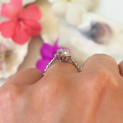 Vintage 18ct White Gold 0.95ct Diamond Marquise Cluster Ring