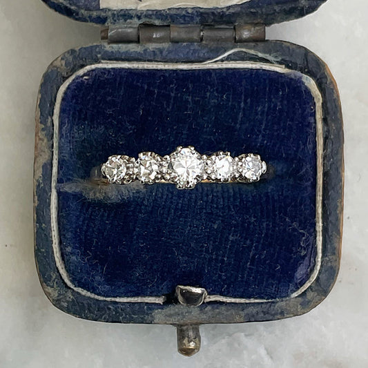 c1960’s Vintage Diamond Five Stone Ring