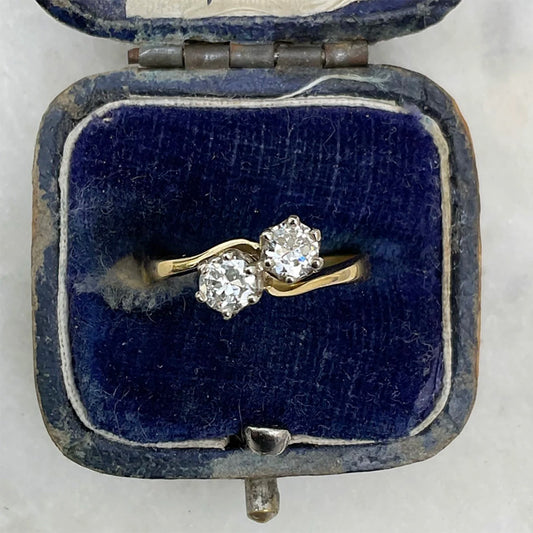 Edwardian Antique Diamond Toi et Moi Ring